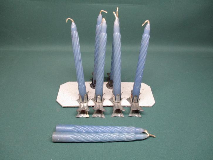 Zes oude vintage kerst knijpers met kaarsjes, Diversen, Kerst, Gebruikt, Ophalen of Verzenden