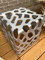 Aluminium kubus bijzettafel, Huis en Inrichting, Ophalen, Minder dan 55 cm, Gebruikt, Metaal of Aluminium