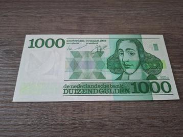 Bijna UNC biljet 1000 gulden Spinoza 1972, variant PL128A2 beschikbaar voor biedingen