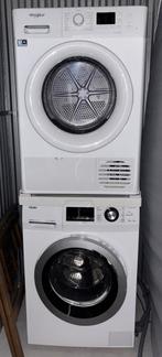 Wasmachine en droger met stapelkit / tussenstuk, Witgoed en Apparatuur, Was-droogcombinaties, 6 tot 8 kg, Ophalen, Zo goed als nieuw