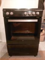 Fornuis inductie, zwart met 4 zones., Ophalen, 60 cm of meer, 4 kookzones, Zo goed als nieuw