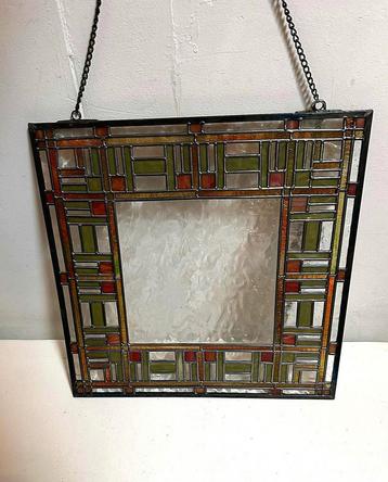 Vintage glasinlood raam glas-in-lood raam mondriaan   beschikbaar voor biedingen