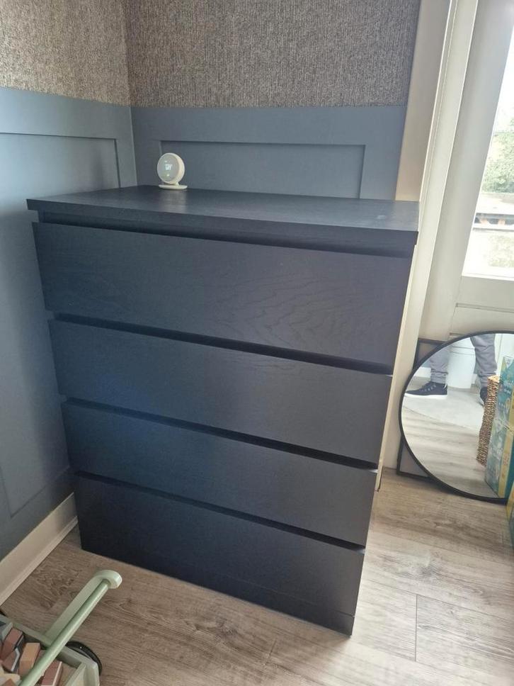 Ikea Malm Kast - Zwartbruin, Huis en Inrichting, Kasten | Dressoirs, Zo goed als nieuw, 50 tot 100 cm, 25 tot 50 cm, Met lade(s)