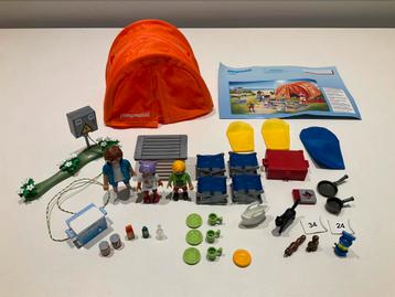 Playmobil 70089 - Kampeerders met tent (compleet en zgan) beschikbaar voor biedingen