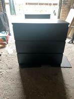 Zwarte ladekast met 3 lades, Huis en Inrichting, Kasten | Ladekasten, Ophalen, Kunststof, Gebruikt, 100 tot 150 cm