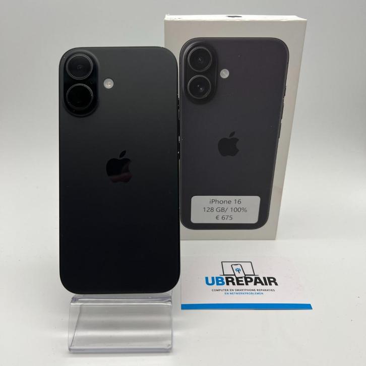 Apple iPhone 16 128GB Black, Telecommunicatie, Mobiele telefoons | Apple iPhone, Zo goed als nieuw, 128 GB, iPhone 16, Zwart, Ophalen of Verzenden