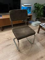 Buisframe ribstof stoelen set van 4, Huis en Inrichting, Stoelen, Gebruikt, Overige kleuren, Ophalen of Verzenden, Stof