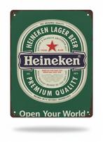 Heineken metalen bord, Ophalen of Verzenden, Zo goed als nieuw, Reclamebord, Plaat of Schild, Heineken