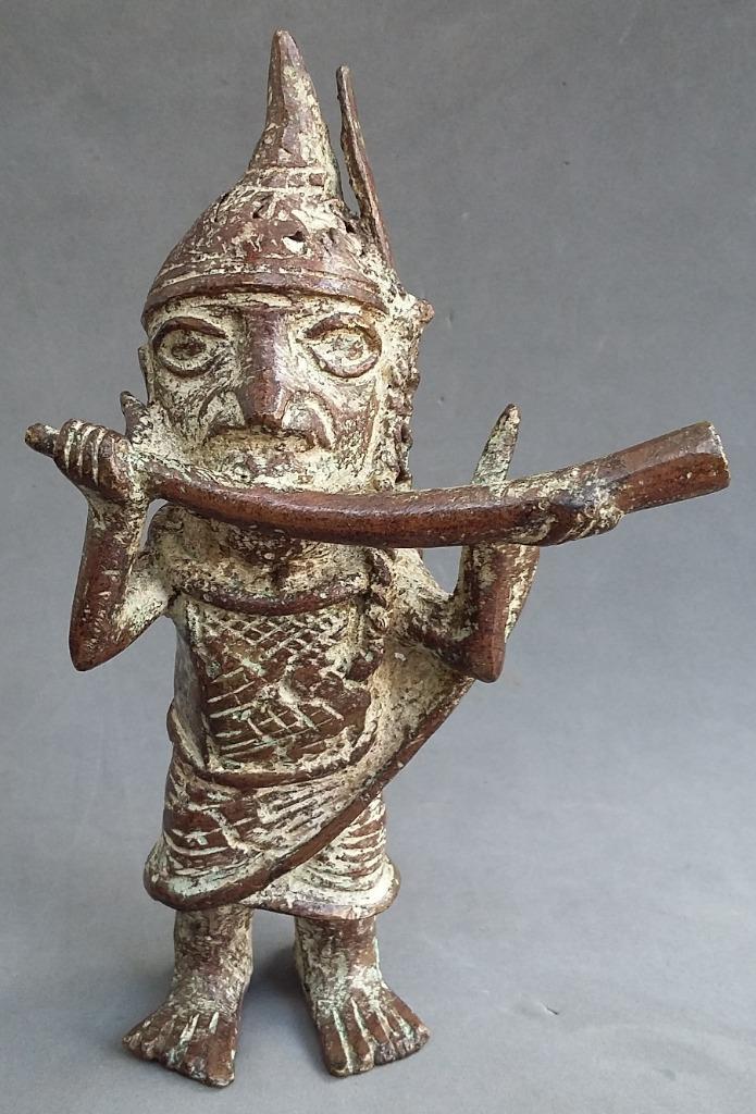 20ste eeuw BENIN Afrika Bronzen Votief Beeld Oproeper Figuur, Antiek en Kunst, Kunst | Niet-Westerse kunst, Ophalen of Verzenden