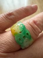Vintage jade ring maat 17,5, Ophalen of Verzenden, Zo goed als nieuw, 17 tot 18, Dame