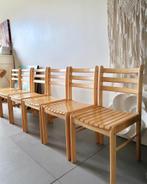 Geweldige set (4) Vintage Design houten latten STOELEN, Ophalen