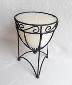 Mooie kaars in standaard van metaal 15x20 cm, Huis en Inrichting, Woonaccessoires | Kandelaars en Kaarsen, Ophalen of Verzenden