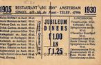 270 Amsterdam restaurant de Zon 1919, Ophalen of Verzenden, Voor 1920, Ongelopen, Noord-Holland