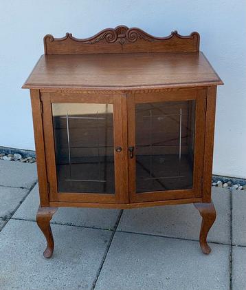 Antiek eiken vitrine/theekastje Art Deco stijl beschikbaar voor biedingen