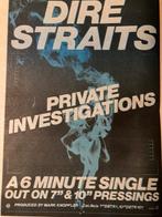 Paginagrote A3 advertentie DIRE STRAITS Private Investigatio, Ophalen of Verzenden