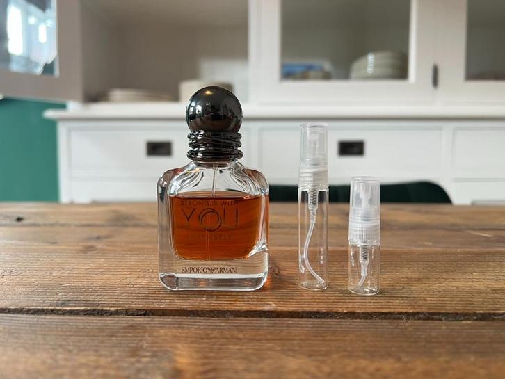 Armani Stronger With You Intensely EDP - decants/samples, Sieraden, Tassen en Uiterlijk, Uiterlijk | Parfum, Nieuw, Ophalen of Verzenden