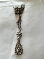 Prachtige antieke zilveren roos diamant hanger., Verzenden, Zilver, Hanger
