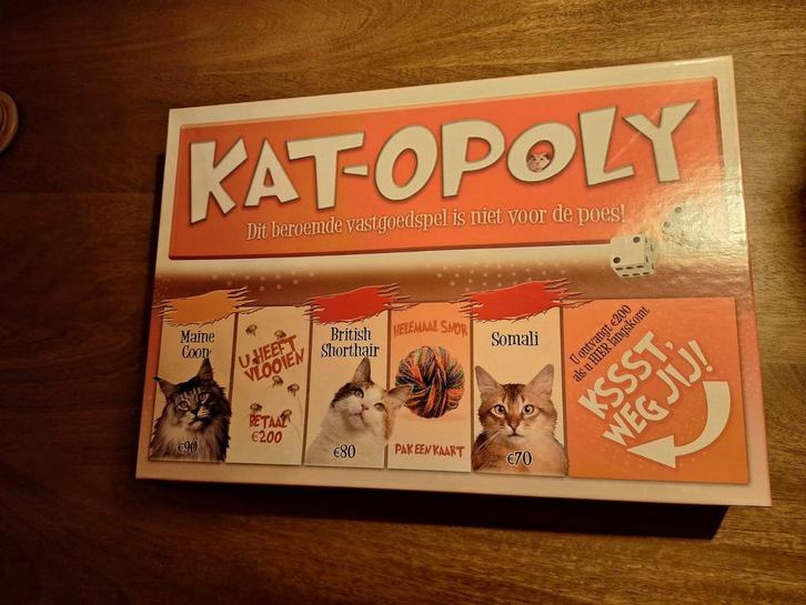 Kat-opoly Bordspel - Zo Goed Als Nieuw!, Hobby en Vrije tijd, Gezelschapsspellen | Bordspellen, Zo goed als nieuw, Een of twee spelers