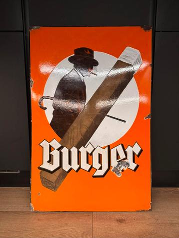 Emaille Reclamebord Burger Sigaren beschikbaar voor biedingen