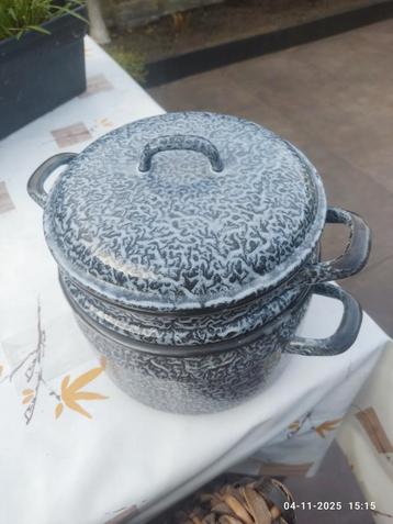 Emaille wolkjes pan stoompan vintage(1) beschikbaar voor biedingen