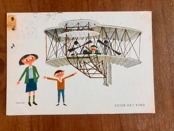 Illustrator M. Sevenster. Kinderen met vliegtuig. 1963. beschikbaar voor biedingen