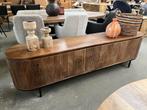 Magazijn leegverkoop tv meubel retro Noor mangohout ribbel, Nieuw, Ophalen of Verzenden, Info@wkhome.nl, Argonweg 20 Amersfoort