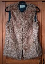 Beige gemêleerde imitatiebont bodywarmer maat S., Ophalen of Verzenden, Zo goed als nieuw, Beige