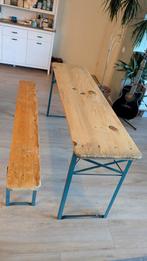 Biertafel + bank 176cm, Ophalen, Gebruikt, Inklapbaar, Rechthoekig