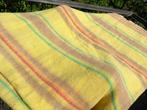 vintage wollen deken, jaren 50 60 geel streep groot 205x210, Ophalen