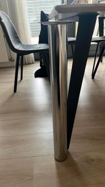 4 Chromen chroom tafelpoten hoogte 73 cm beschikbaar voor biedingen