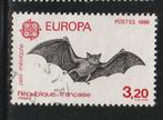 Verenigd Europa 1986 - Frankrijk - Genetkat en Vleermuis, Ophalen of Verzenden, Gestempeld, Dier of Natuur