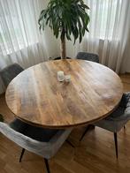 Eettafel rond hout 130 cm - goedkoop, Huis en Inrichting, Tafels | Eettafels, 100 tot 150 cm, Industrieel, 100 tot 150 cm, Rond