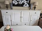 tv dressoir / tv kast roomwit distressed, Ophalen, Gebruikt, 100 tot 150 cm, Met lade(s)