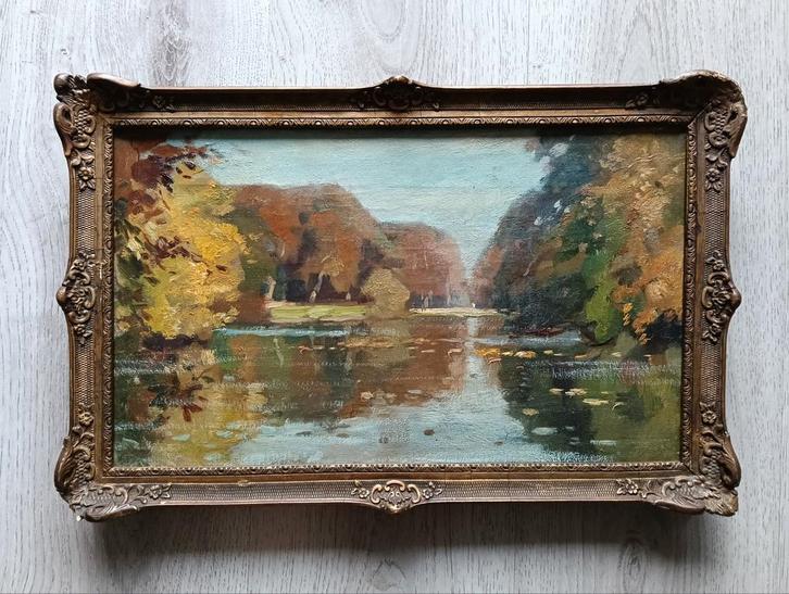 Herfstlandschap - Park gezicht - 1930, Antiek en Kunst, Kunst | Schilderijen | Klassiek, Ophalen of Verzenden