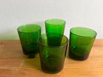4 vintage groene sapglazen, Verzamelen, Ophalen of Verzenden, Gebruikt, Overige typen