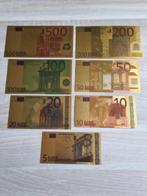 Set gouden eurobiljetten 5 t/m 500 euro, type 2002, Postzegels en Munten, Bankbiljetten | Europa | Eurobiljetten, Ophalen of Verzenden