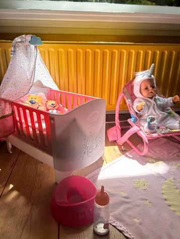 Baby born, poppen poppenkleding poppenbed grote set beschikbaar voor biedingen