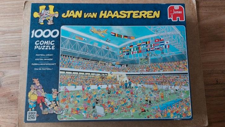 Jan van Haasteren Football Crazy 1000 stukjes, Hobby en Vrije tijd, Denksport en Puzzels, Gebruikt, Legpuzzel, 500 t/m 1500 stukjes