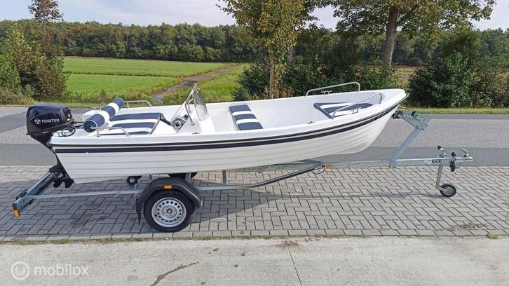 Avila Marine | FM- 414 | Tohatsu| 8 pk | Boottrailer, Watersport en Boten, Vis- en Consoleboten, Gebruikt, Tot 10 pk, 3 tot 6 meter