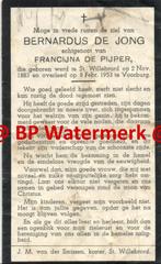 Jong de Bernardus 1883 St Willebrord 1953 Voorburg x Pijper, Verzamelen, Bidprentje, Ophalen of Verzenden