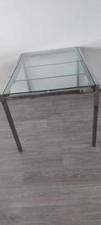 Uitschuifbare glazen eettafel, Huis en Inrichting, Tafels | Eettafels, Ophalen, 50 tot 100 cm, Zo goed als nieuw, Glas