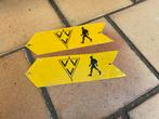 Oude metalen vvv wandelroute bordjes wandel route bordje, Ophalen of Verzenden