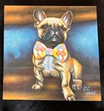 Leuke afbeelding van Franse buldog op canvas, Coco Maison, 75 tot 100 cm, Schilderij, Zo goed als nieuw, Ophalen