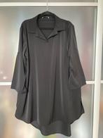 Black Midi Dress with Side Slits, Collar and 3/4 Sleeves, Verzenden, Zwart, Onder de knie, Nieuw