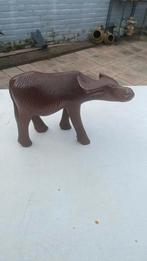 Houten buffelbeeld, Ophalen of Verzenden, Gebruikt, Wild dier, Beeldje of Figuurtje