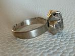 R177/Vintage Zilveren Modernist Ring met Bergkristal, Met kristal, Gebruikt, Verzenden, X