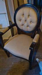 brocante barok stoel met leuningen, Huis en Inrichting, Stoelen, Ophalen, Gebruikt, Wit, Eén