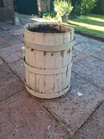 Brocante houten bloembak, Ophalen, Gebruikt, Minder dan 60 cm, Rond