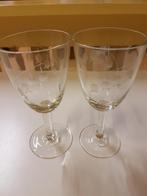 Gegraveerde glazen lelie set 12,5 x 6,8 cm, Antiek en Kunst, Ophalen of Verzenden