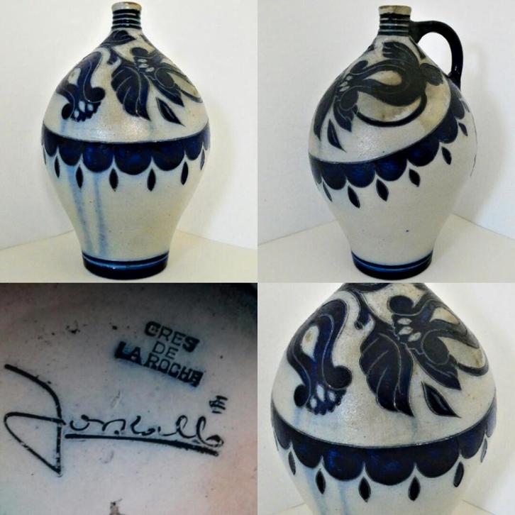 Zoutgeglazuurde kruik van Gres de La Roche Ardennen België, Antiek en Kunst, Antiek | Keramiek en Aardewerk, Ophalen of Verzenden